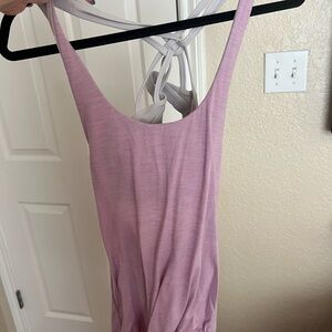 Pink Sleeveless Dress with Crisscross Back
